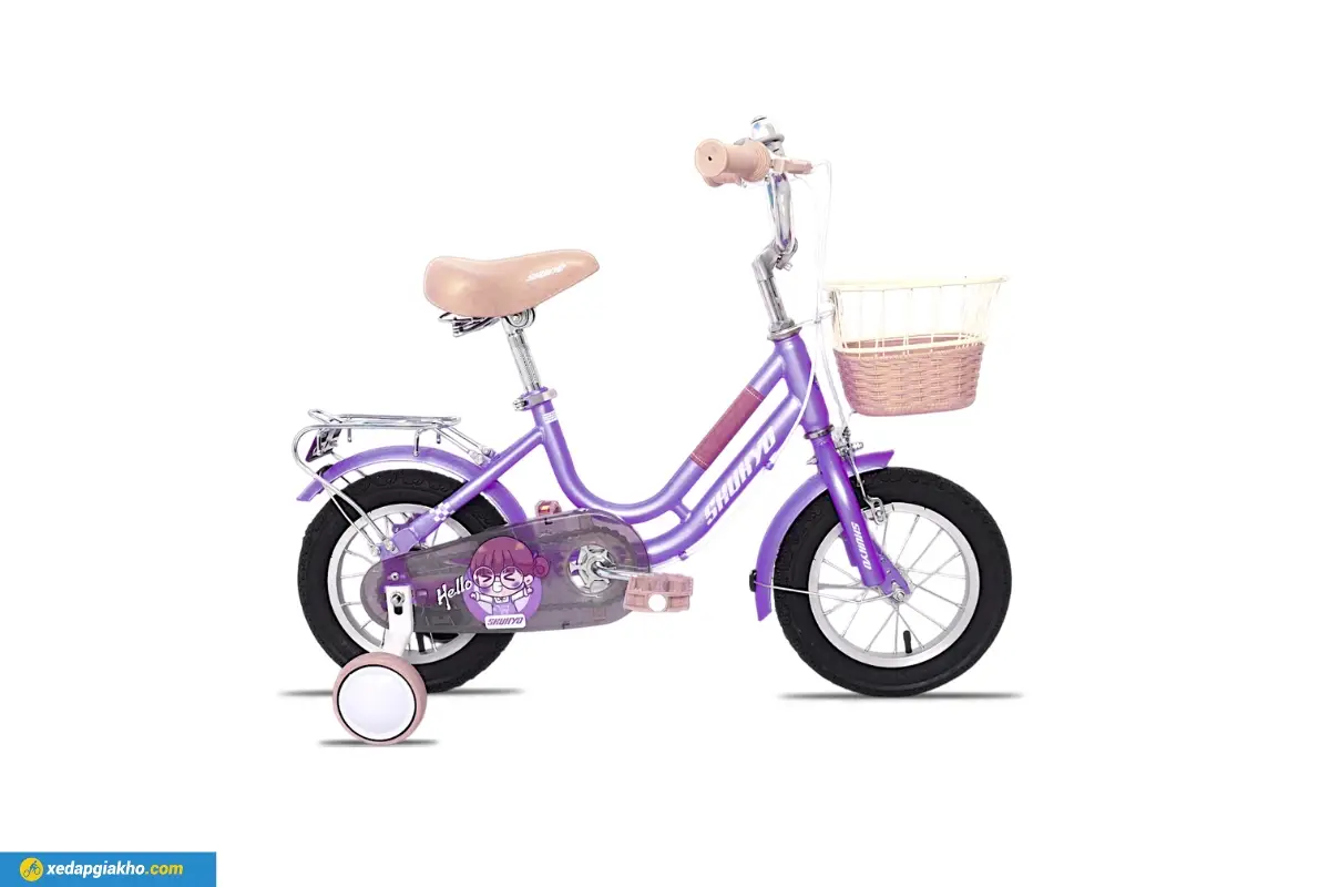 Xe Đạp Trẻ Em Bé Gái Shukyo S1 14 Inch màu tím