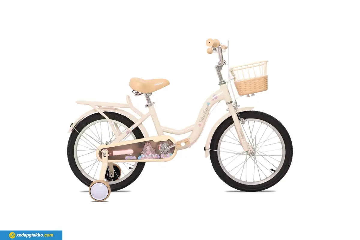 Xe Đạp Trẻ Em Bé Gái Shukyo S3 18 Inch - Kem