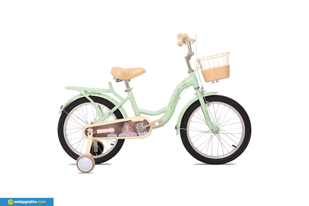 Xe Đạp Trẻ Em Bé Gái Shukyo S3 18 Inch - Xanh Lá