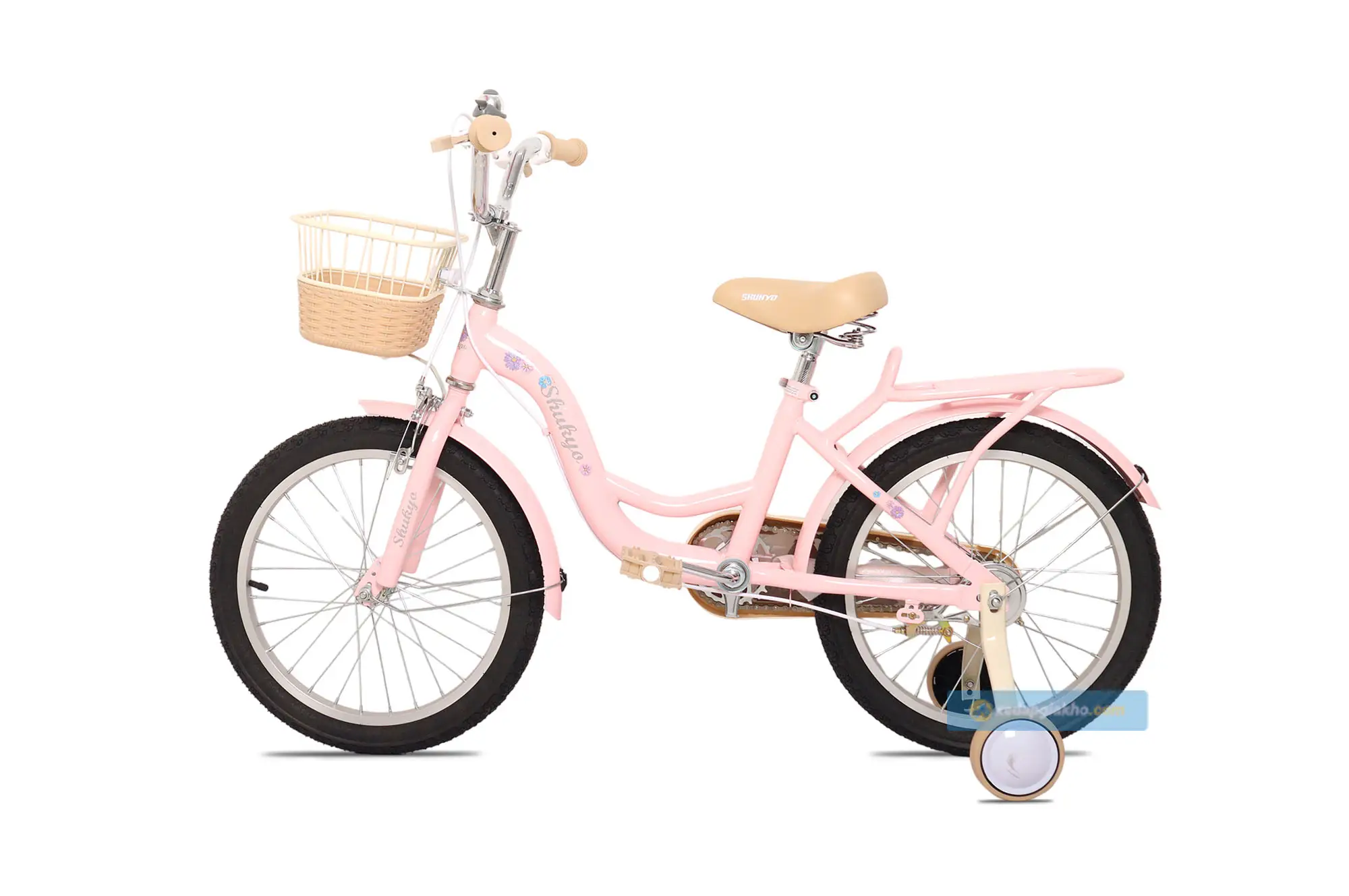 Xe được trang bị bộ bánh phụ giúp bé an toàn và tự tin khi đi xe