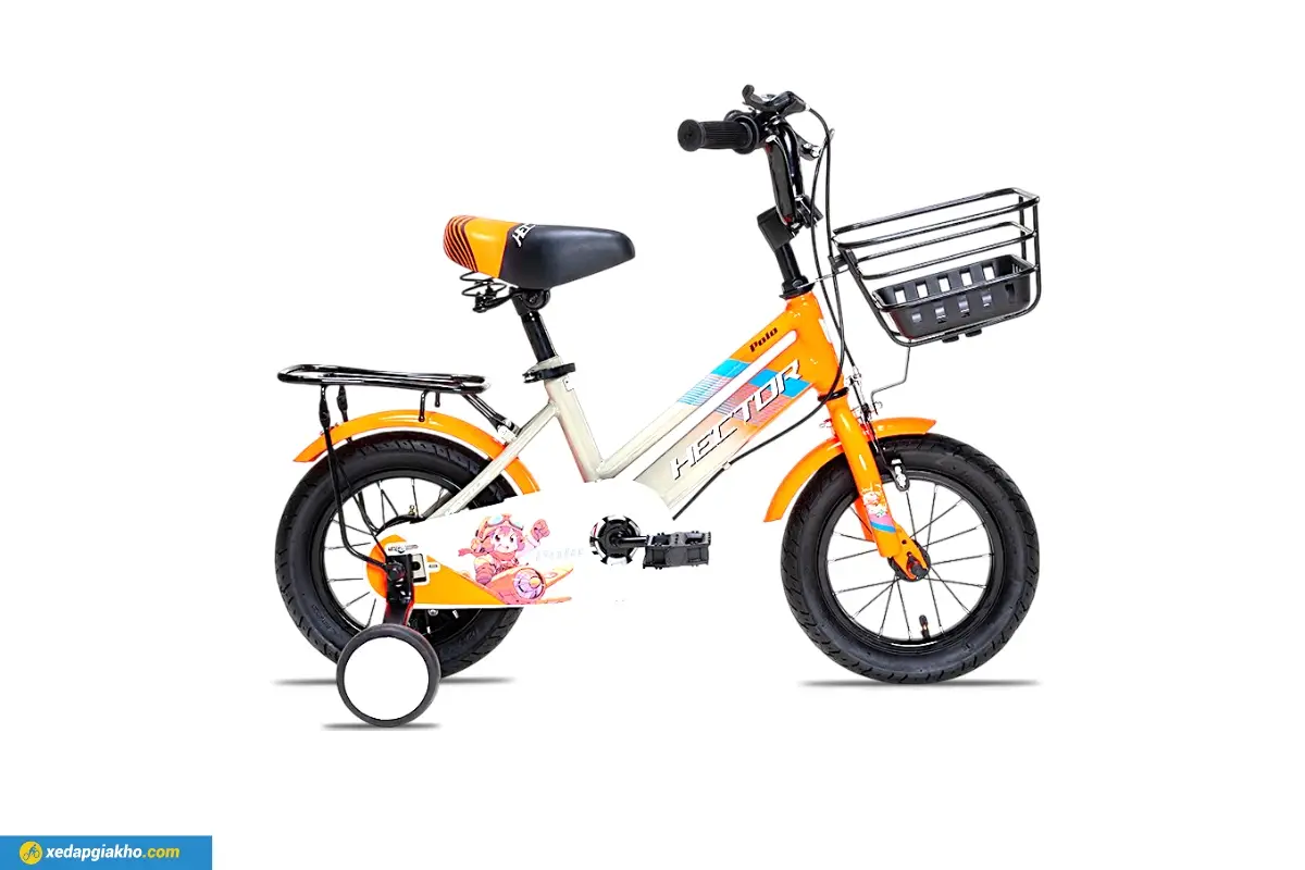 Xe Đạp Trẻ Em Bé Trai Hector Polo 12 Inch màu cam xám