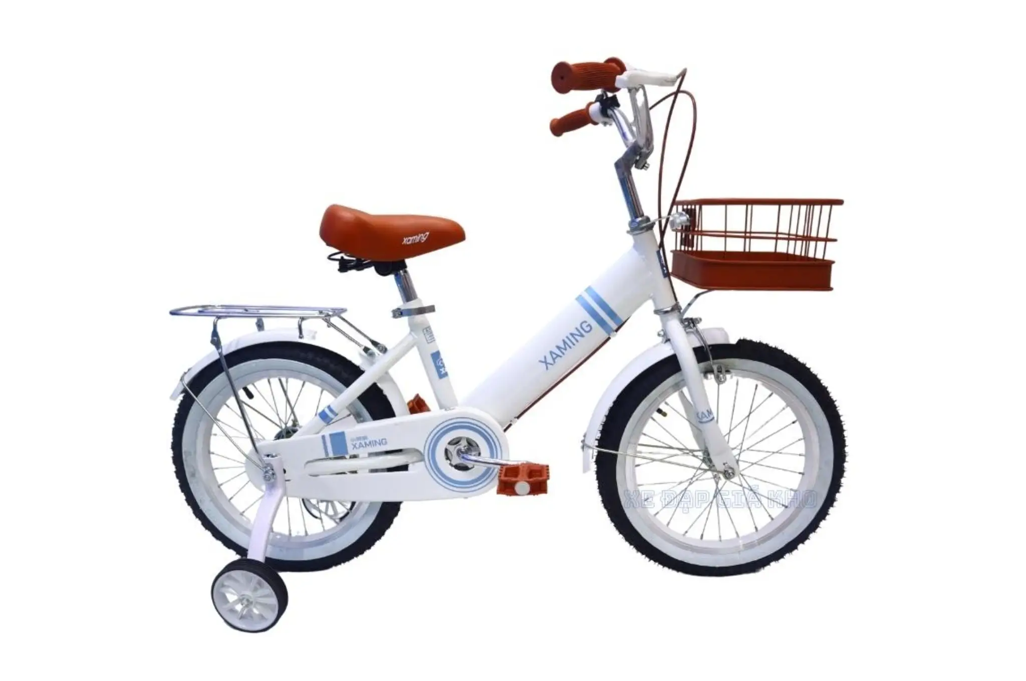 Xe Đạp Trẻ Em Xaming Rổ Nâu Sườn Đơn 16 Inch