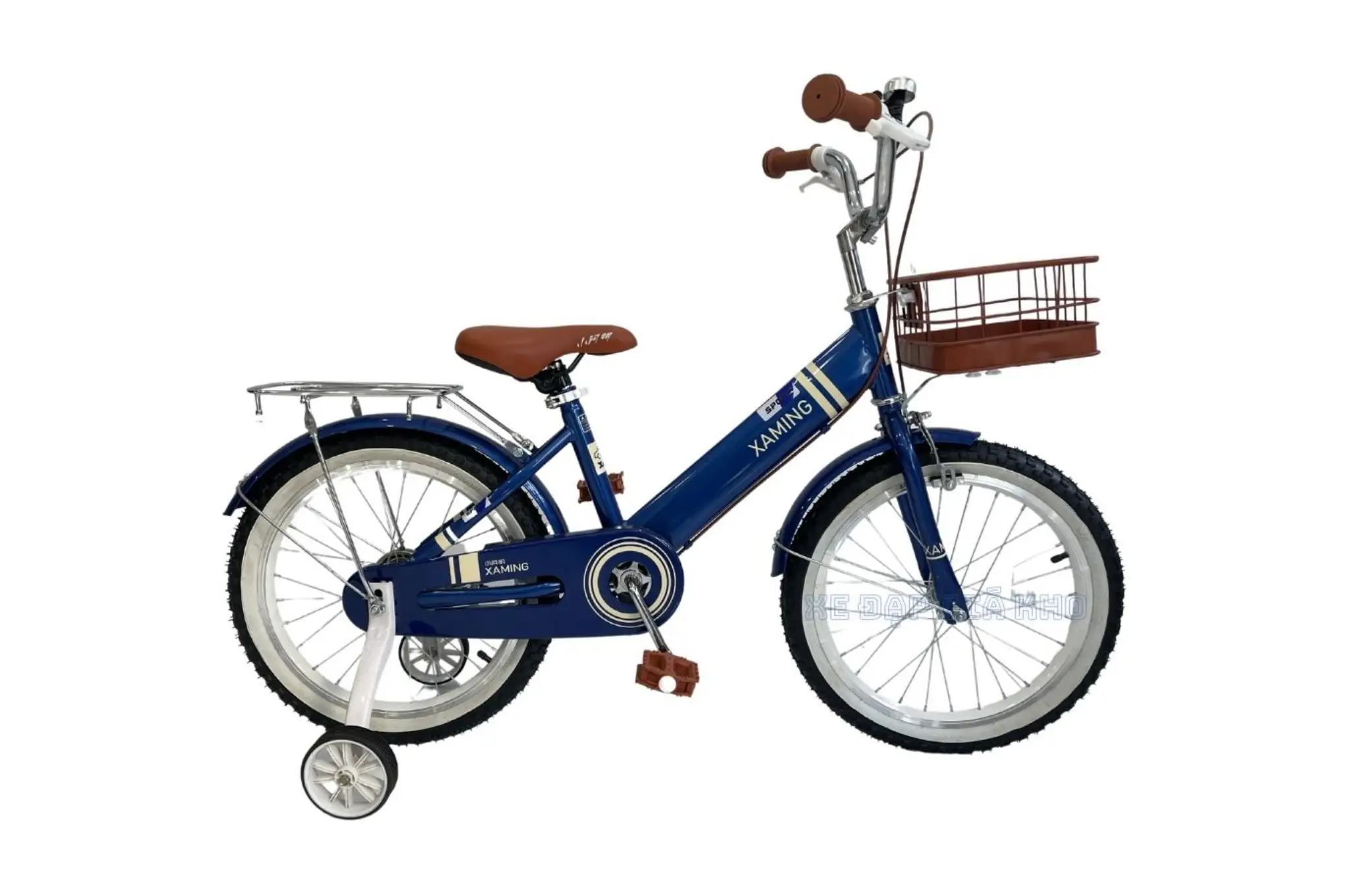 Xe Đạp Trẻ Em Xaming Rổ Nâu Sườn Đơn 16 Inch