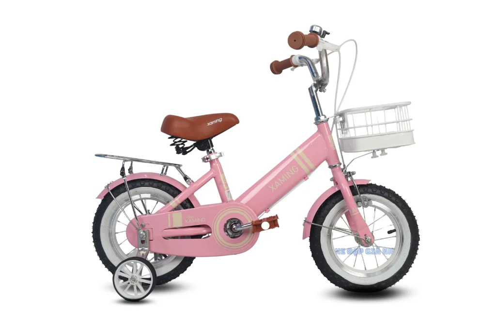Xe Đạp Trẻ Em Xaming Rổ Nâu Sườn Đơn 16 Inch
