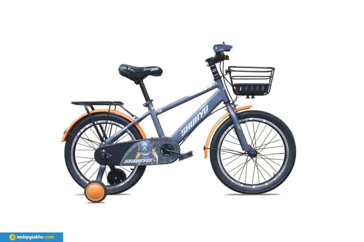 Xe Đạp Trẻ Em Bé Trai Shukyo K2 18 Inch ghi