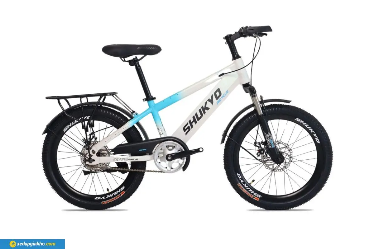 Xe Đạp Trẻ Em Bé Trai Shukyo K40 20 Inch Trắng Xanh