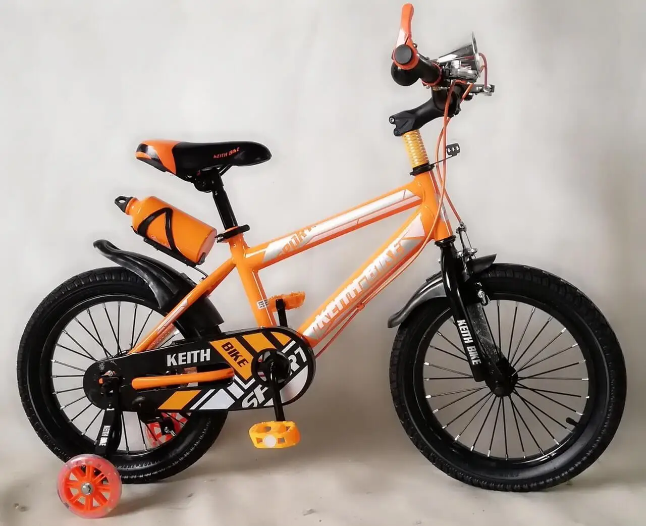 Xe Đạp Trẻ Em 16 Inch Keith Bike Bình Nước - Cam