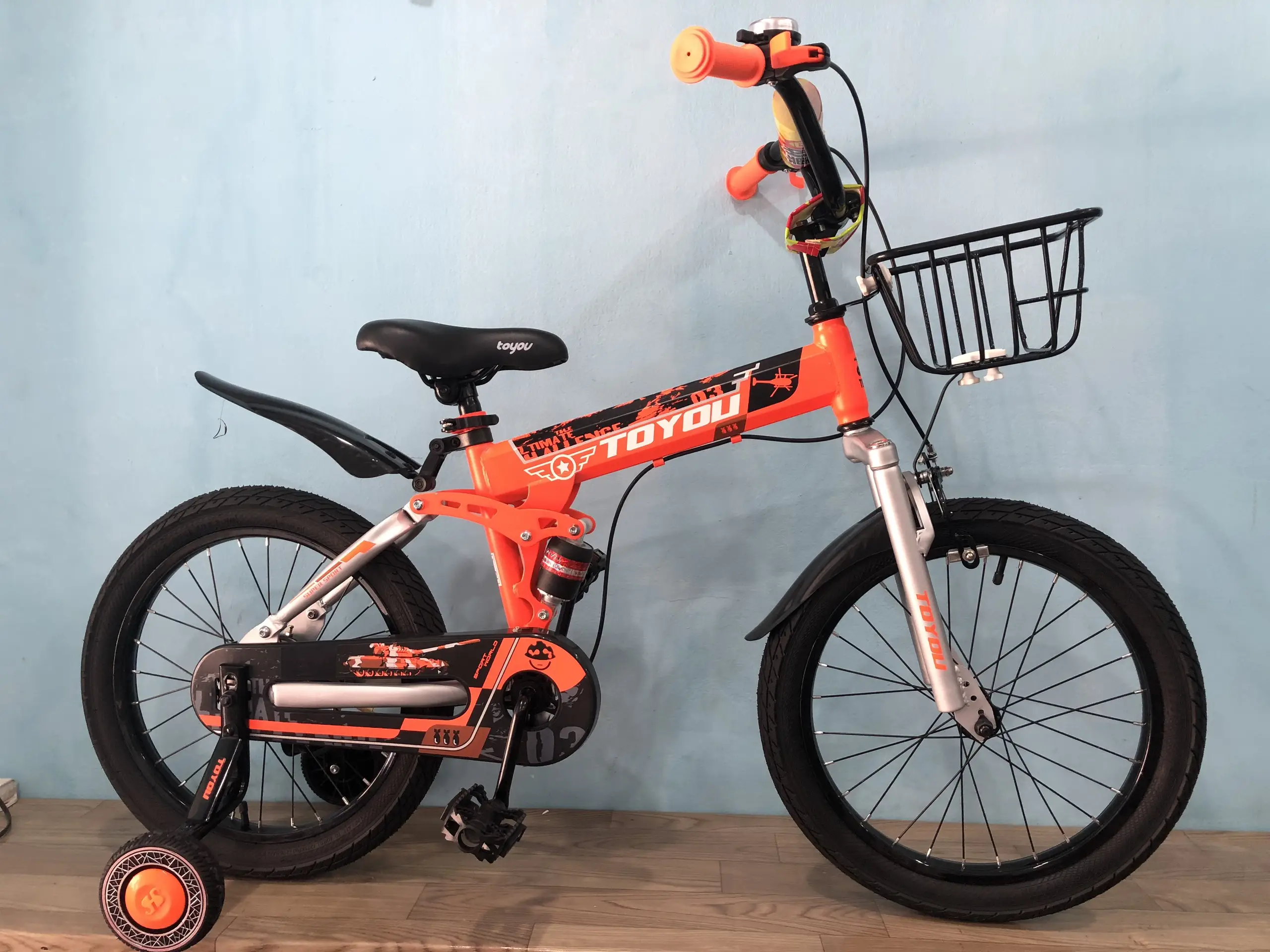 Xe Đạp Trẻ Em 18 inch TOYOU TY-22 Nam Cao Cấp - Màu Đen Xanh