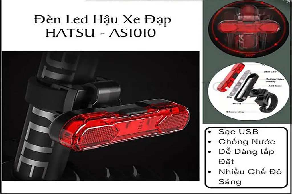 Đèn Hậu Xe Đạp Sạc USB As1010