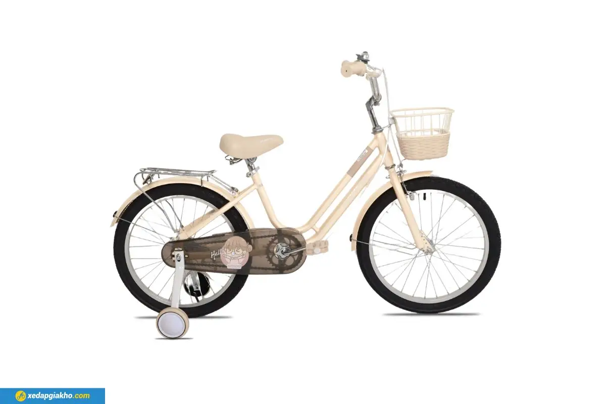 e Đạp Trẻ Em Bé Gái Shukyo S1 18 Inch kem
