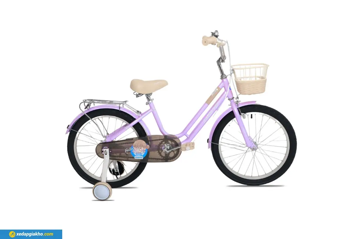 e Đạp Trẻ Em Bé Gái Shukyo S1 18 Inch tím