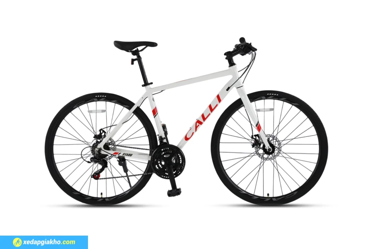 Xe đạp touring Calli S1500 màu trắng đỏ