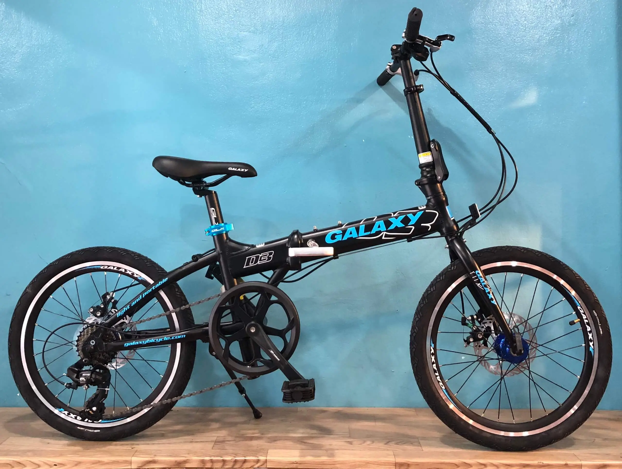 Xe Đạp Gấp Galaxy D3 Khung Nhôm Cao Cấp - Màu Đen