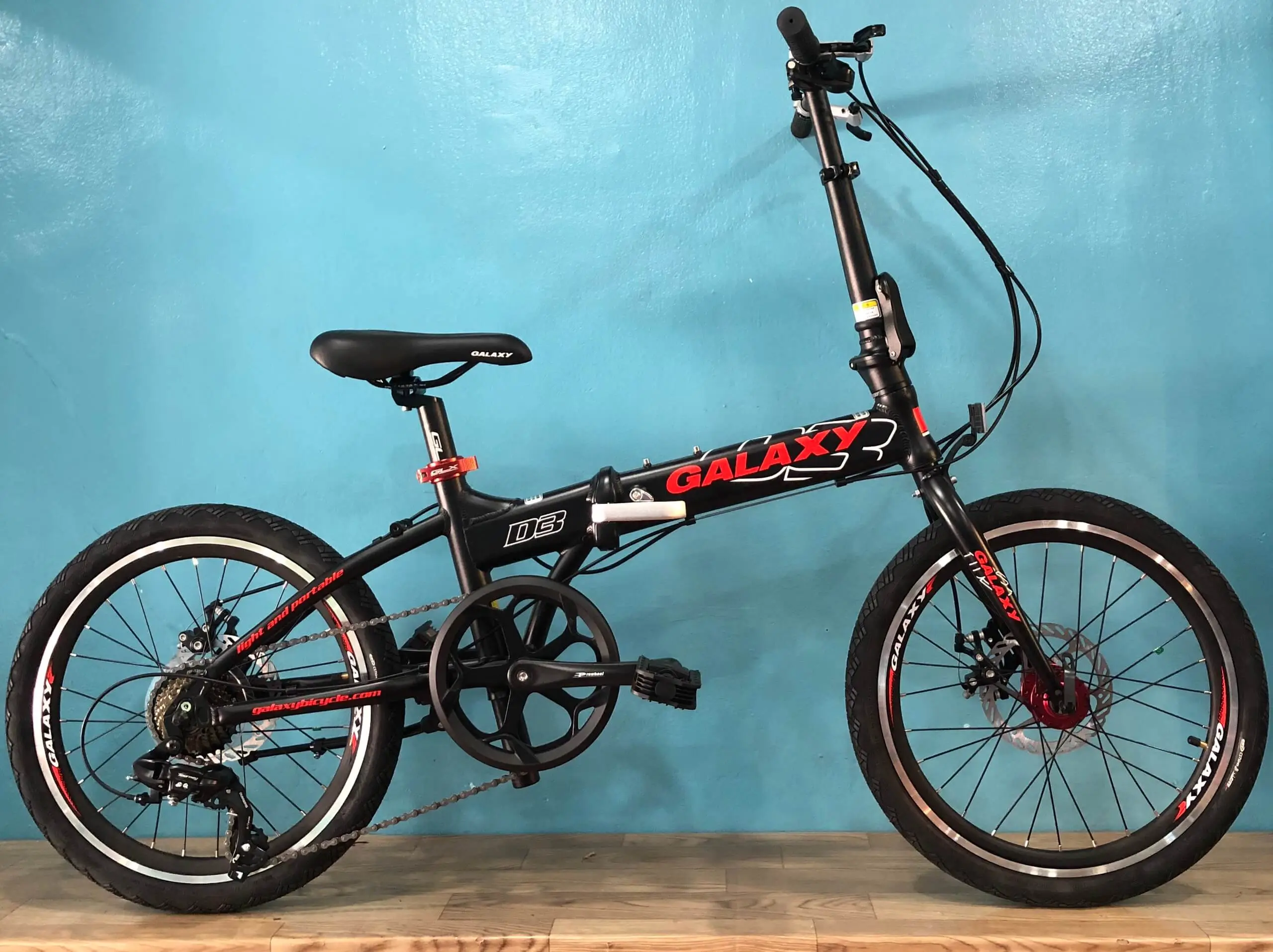 Xe Đạp Gấp Galaxy D3 Khung Nhôm Cao Cấp - Màu Đen