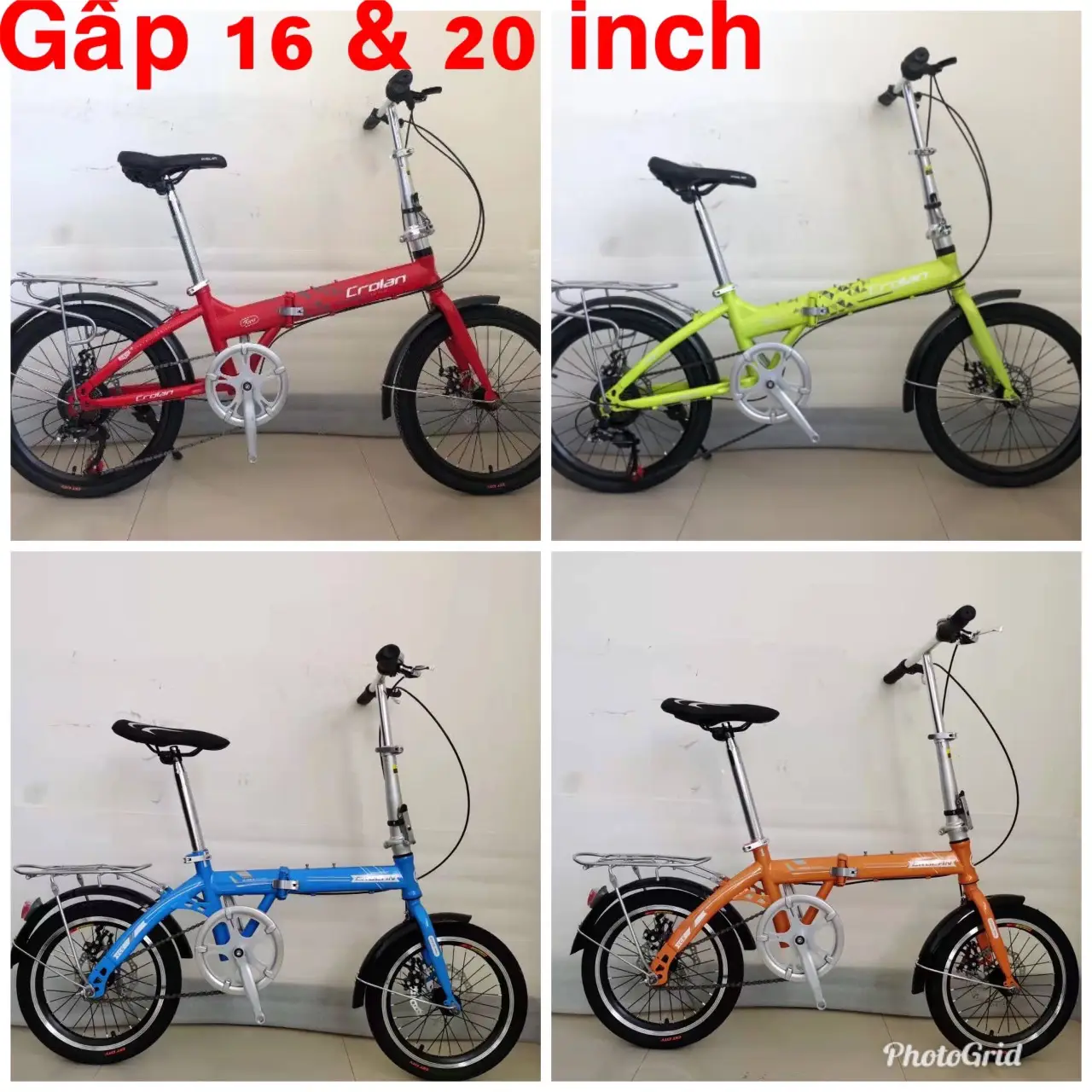 Xe Đạp Gấp 20 Inch Crolan Khung Thép