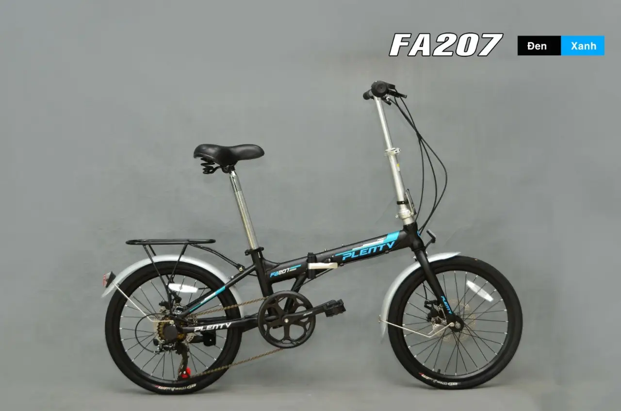 Xe Đạp Gấp 20 Inch PLENTY FA207 - Màu Đen Đỏ