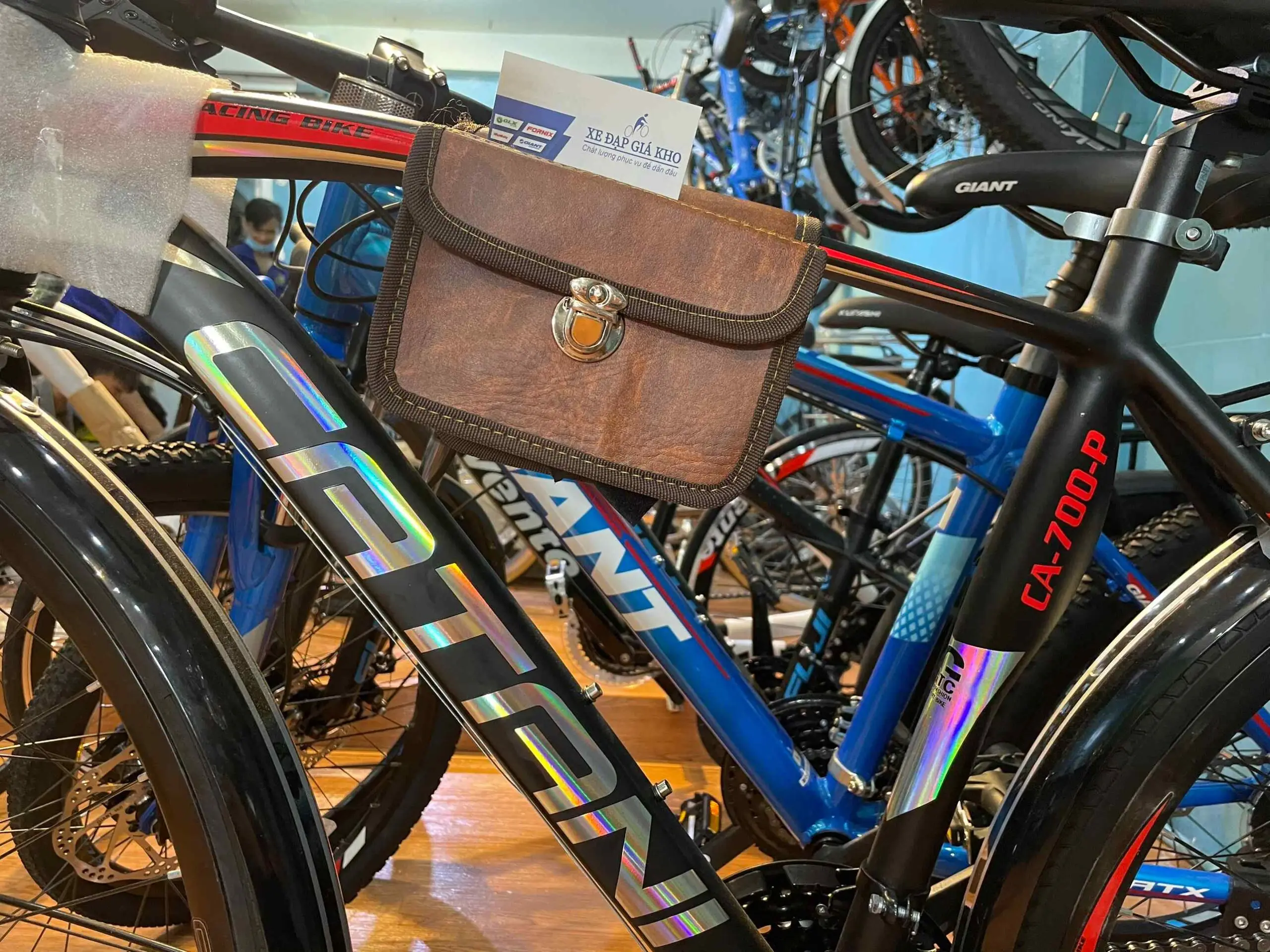 Túi Da Treo Khung Xe Đạp Đa Năng Cao Cấp