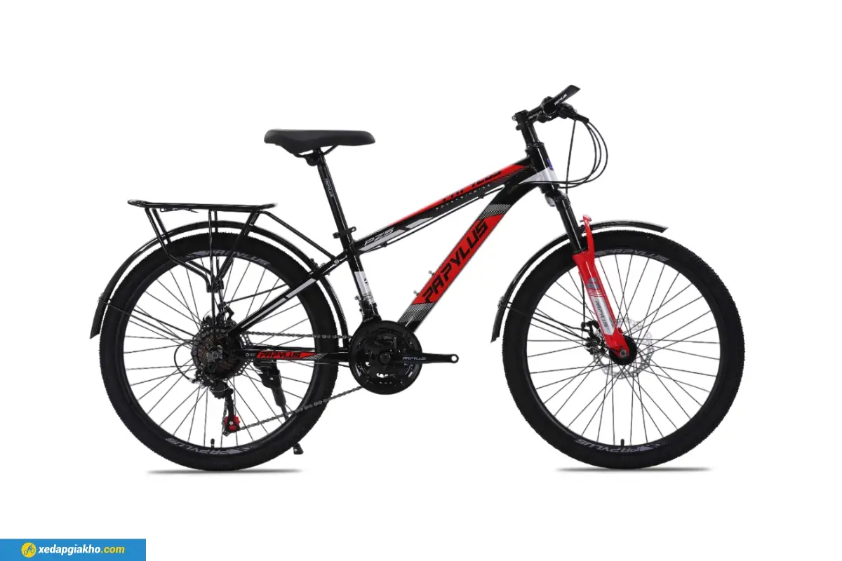 Xe Đạp Địa Hình MTB Papylus PZ5 24 Inch màu đen đỏ