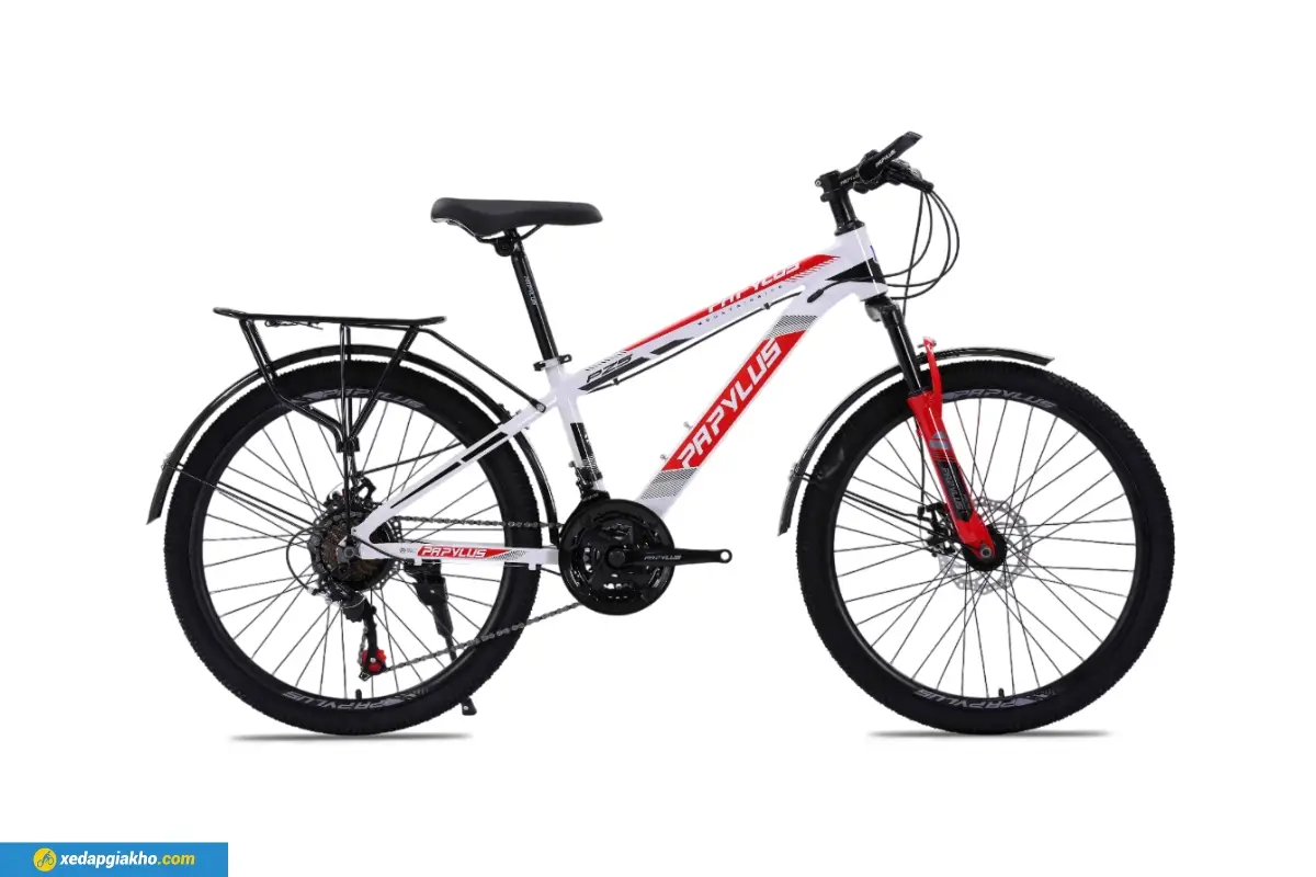 Xe Đạp Địa Hình MTB Papylus PZ5 24 Inch màu trắng đỏ