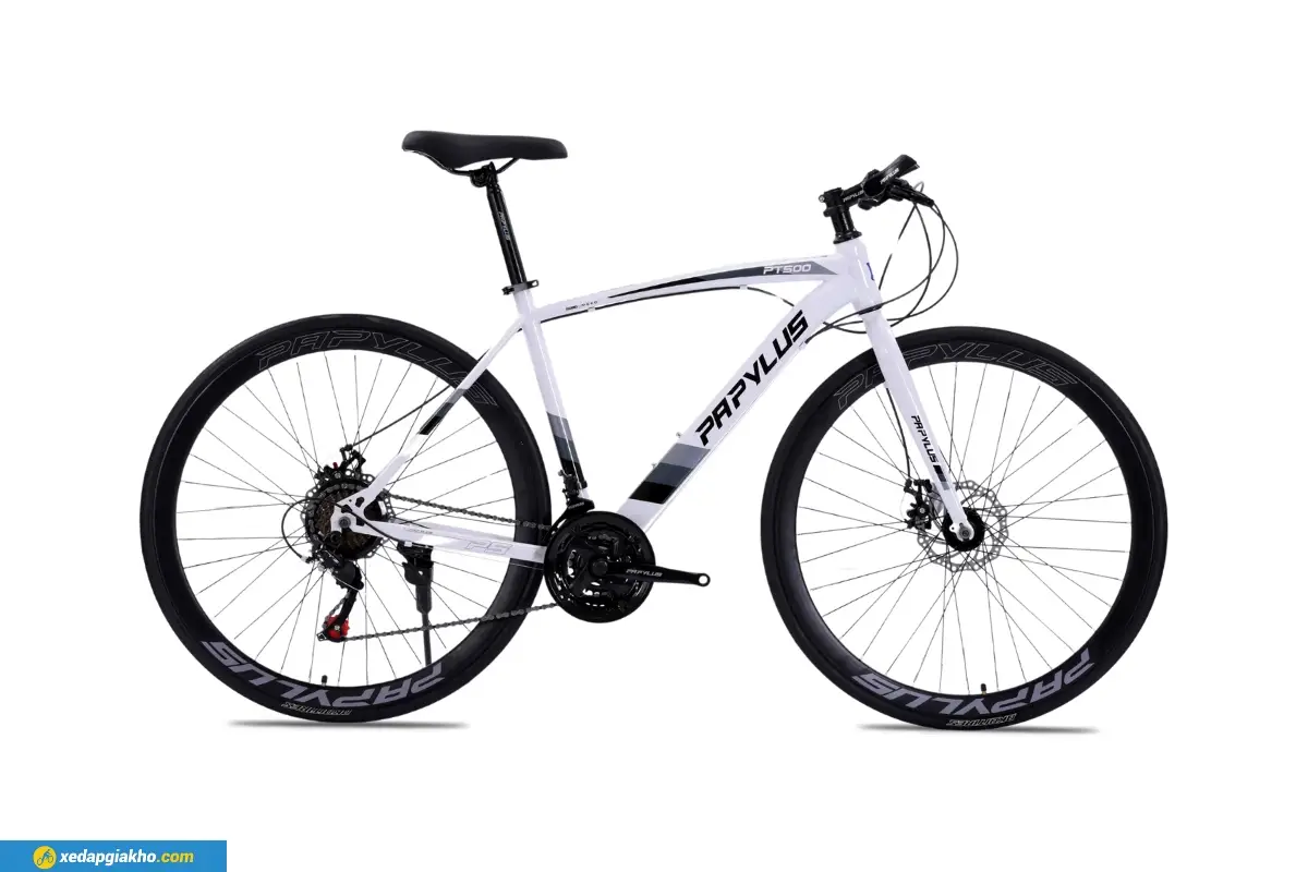 Xe Đạp Touring Papylus PT500 màu trắng ghi