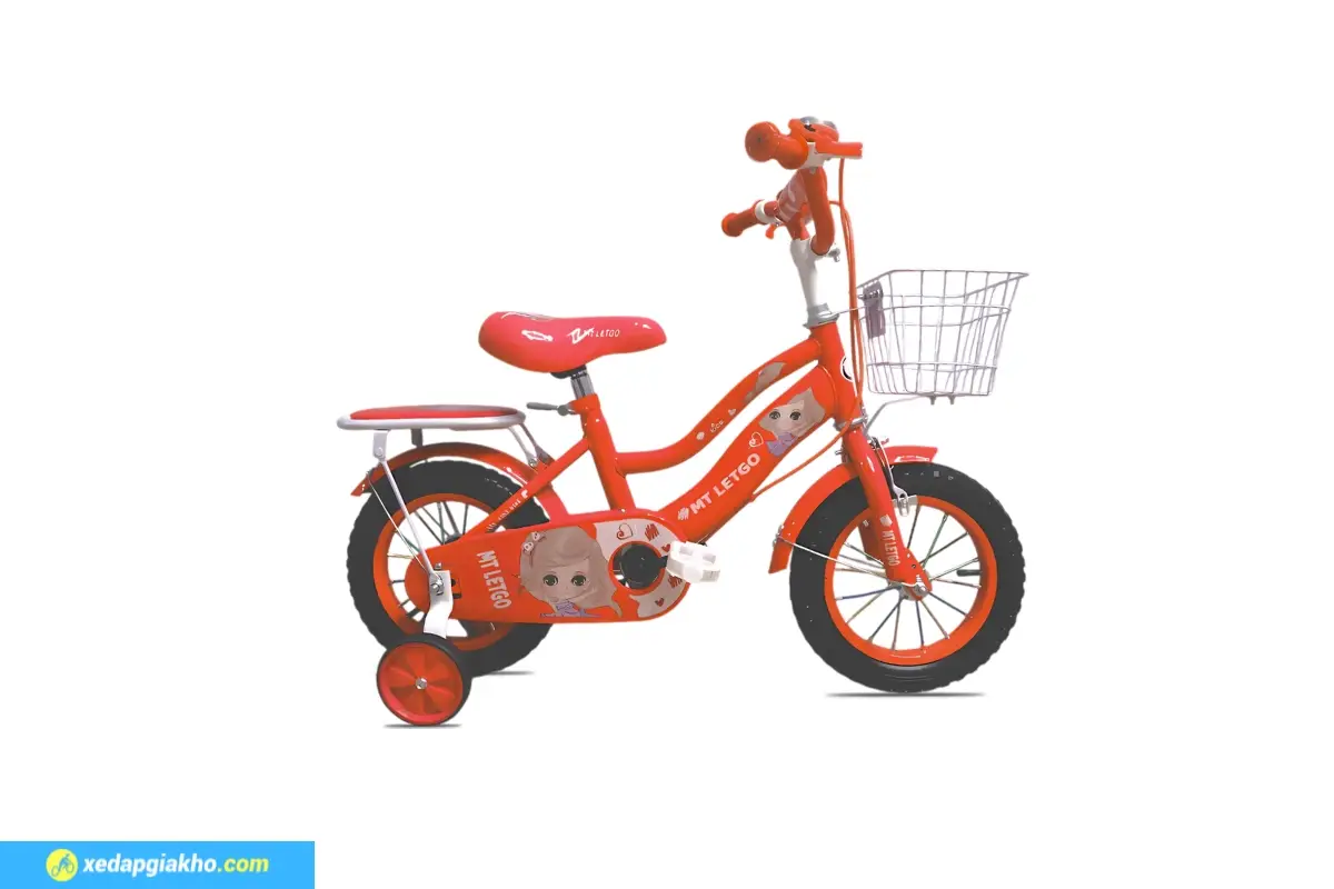 Xe Đạp Trẻ Em Bé Gái MT Letgo 12 Inch Màu Đỏ