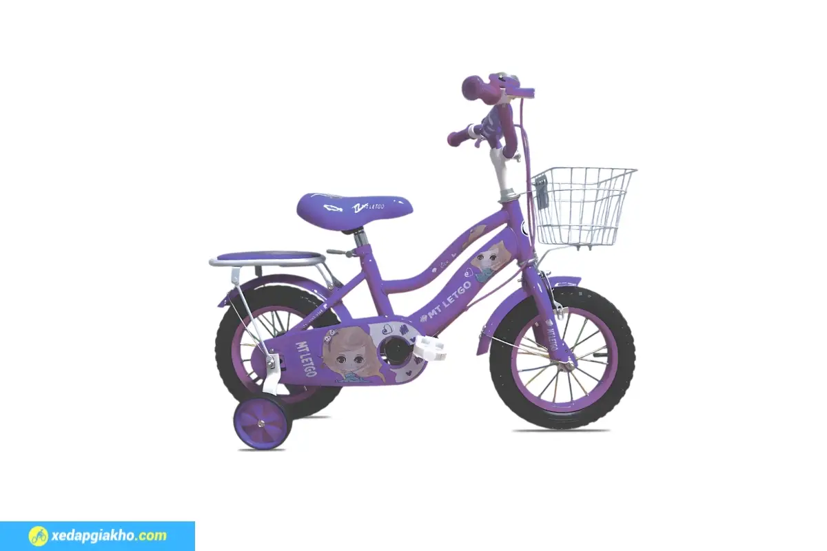 Xe Đạp Trẻ Em Bé Gái MT Letgo 12 Inch Màu Tím