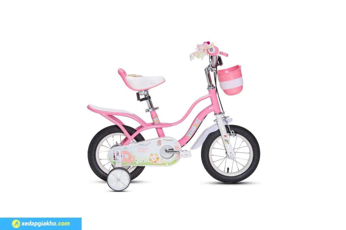 Xe Đạp Trẻ Em Bé Gái Max Bike Lisa 12 Inch màu hồng