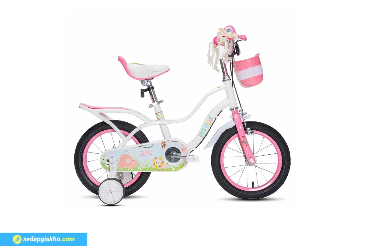Xe Đạp Trẻ Em Bé Gái Max Bike Lisa 14 Inch màu trắng
