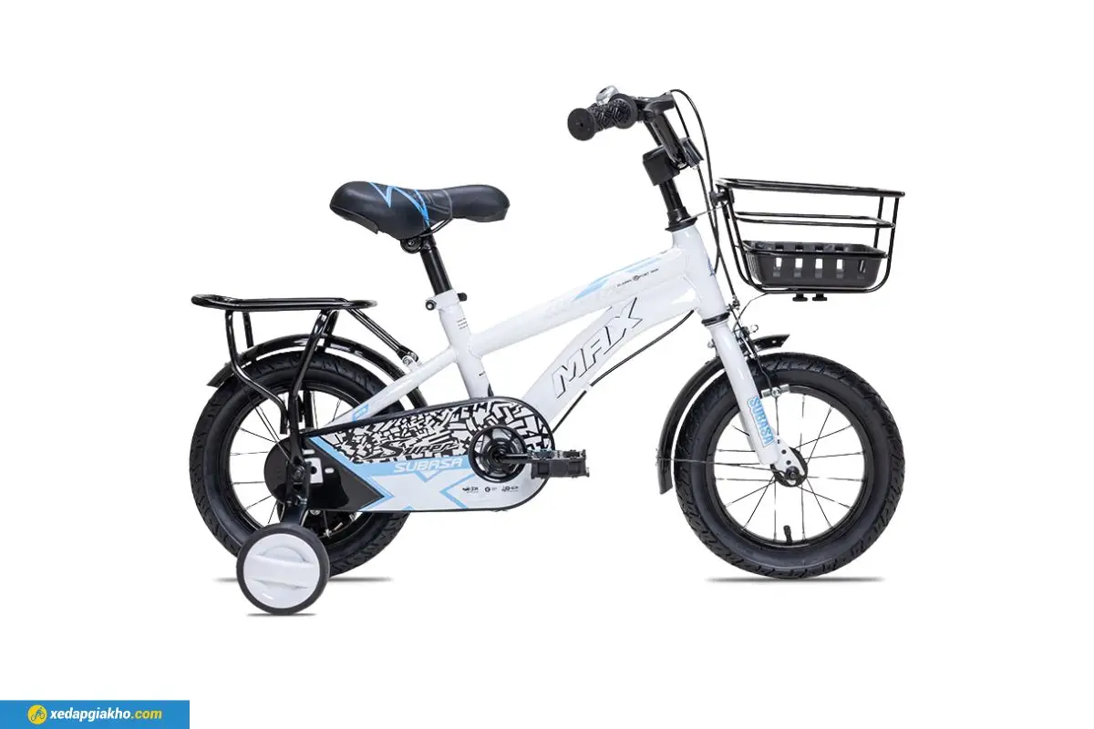Xe Đạp Trẻ Em Bé Trai Max Bike Subasa 1 12 Inch Trắng