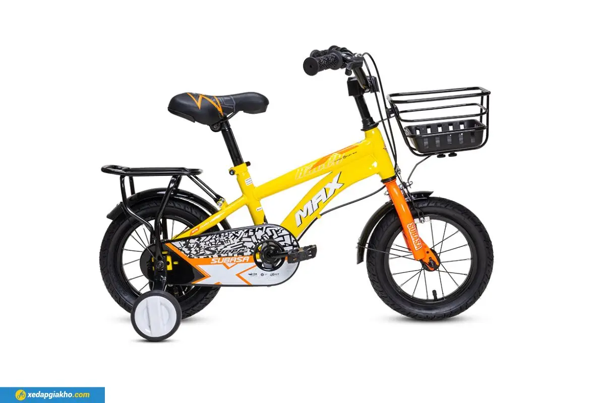 Xe Đạp Trẻ Em Bé Trai Max Bike Subasa 1 12 Inch Vàng