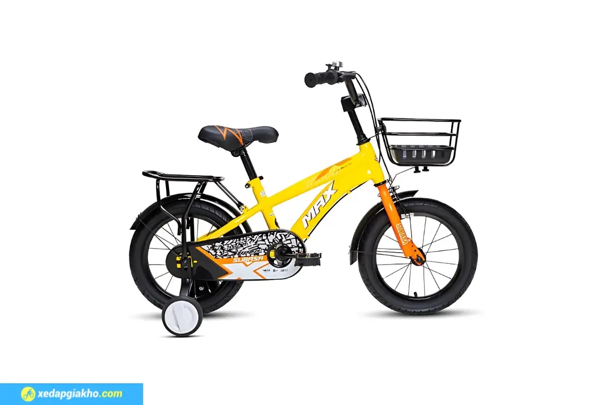 Xe Đạp Trẻ Em Bé Trai Max Bike Subasa 2 14 Inch màu vàng