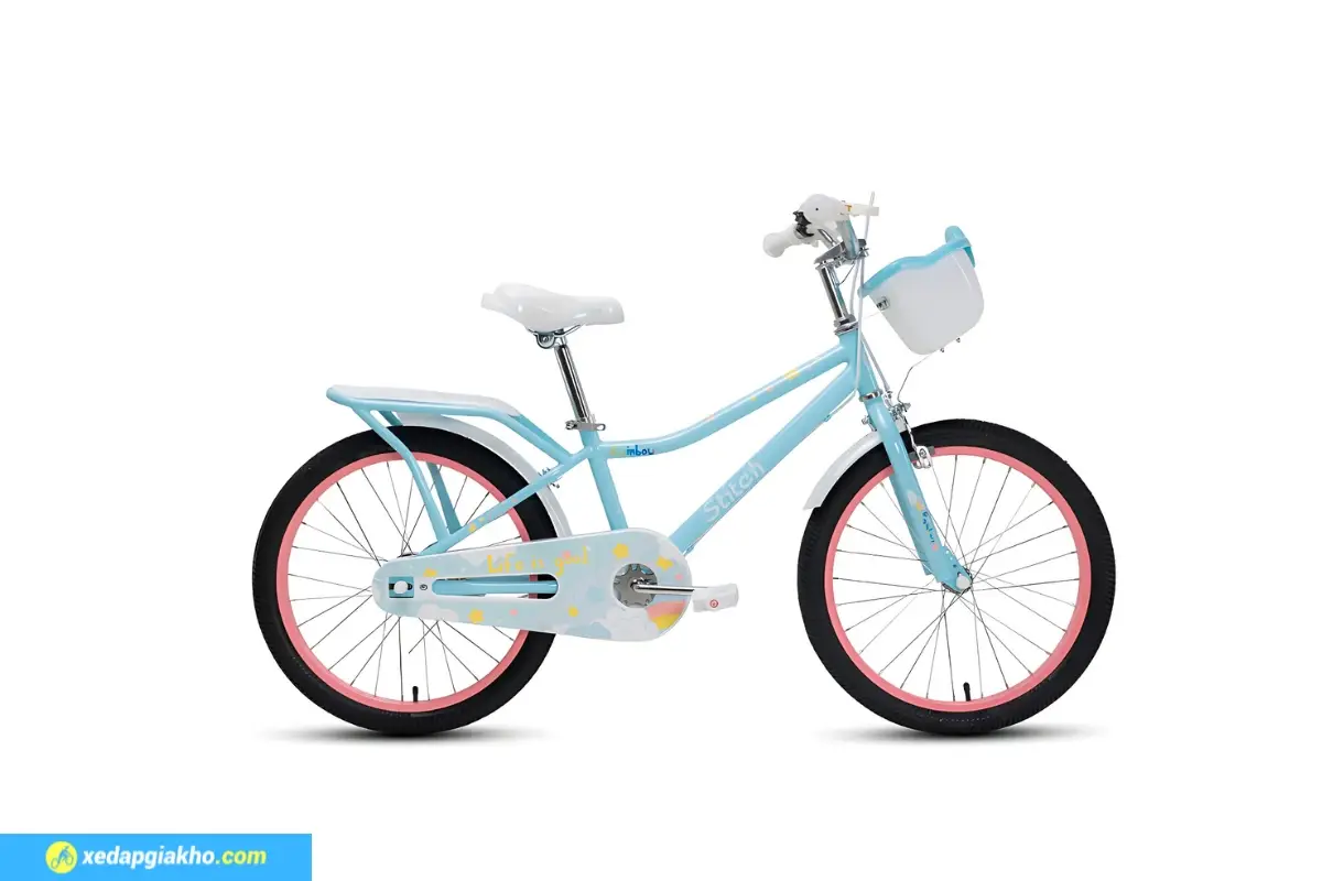 Xe Đạp Trẻ Em Bé Gái Stitch Rainbow 2 20 Inch màu xanh dương