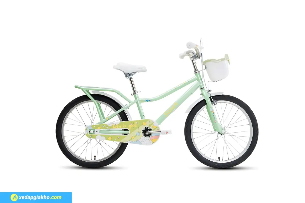 Xe Đạp Trẻ Em Bé Gái Stitch Rainbow 2 20 Inch màu xanh lá