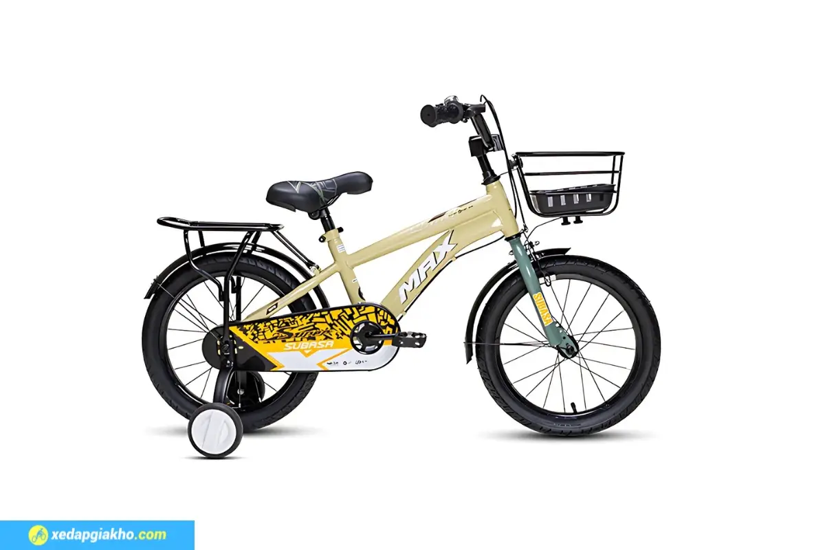 Xe Đạp Trẻ Em Bé Trai Max Bike Subasa 3 16 Inch màu xanh lá