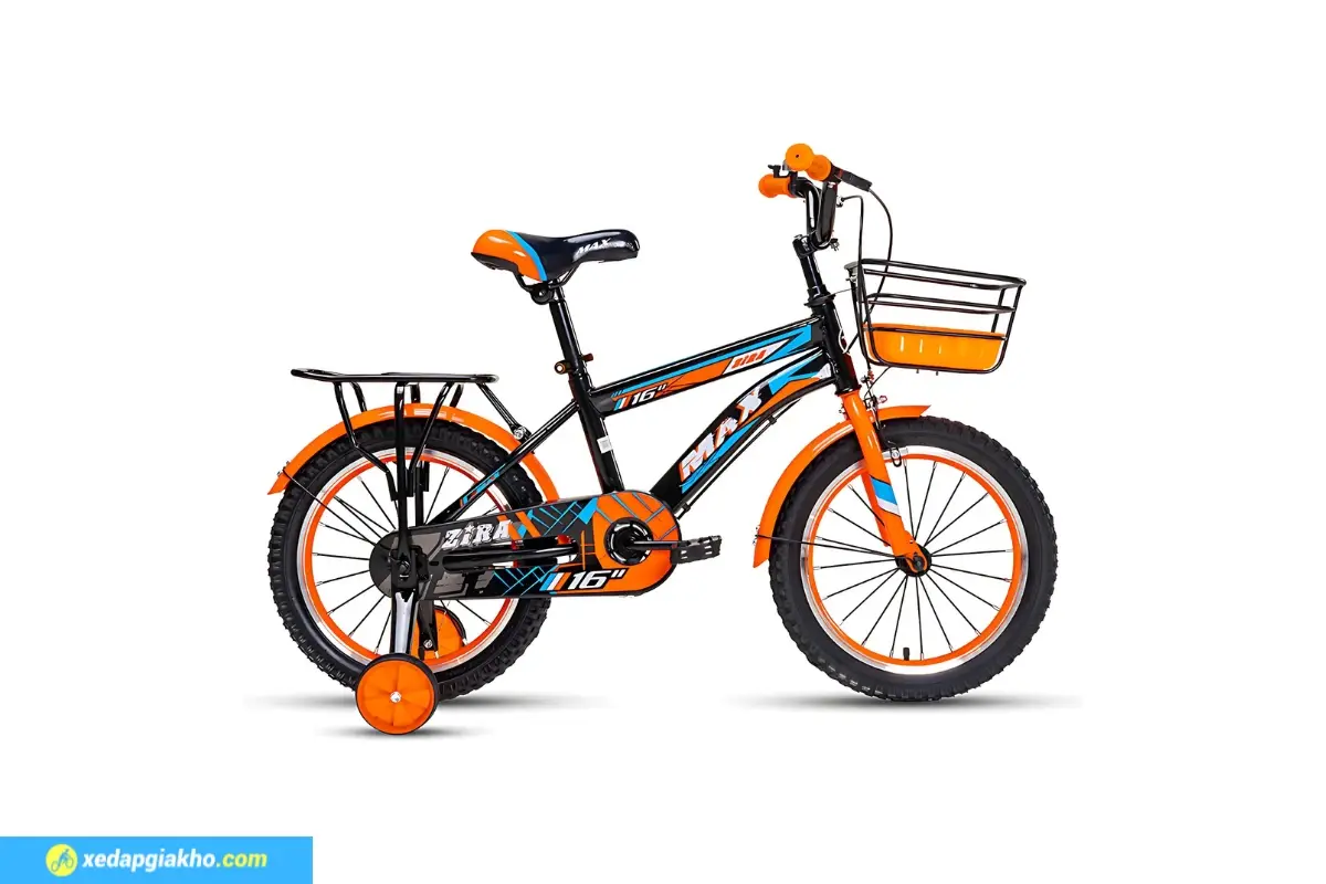 Xe Đạp Trẻ Em Bé Trai Max Bike Zira 1 16 Inch màu cam