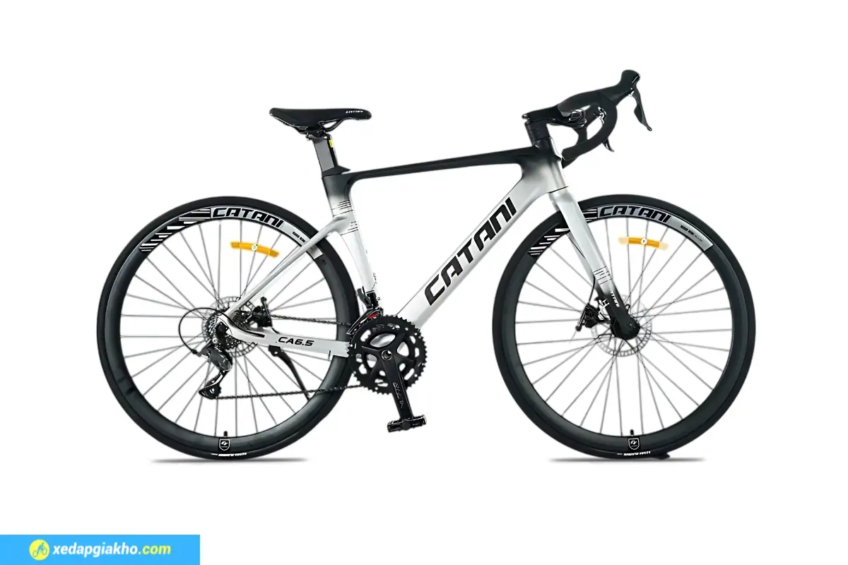Xe Đạp Đua Catani 6.5 - Khung Nhôm, Shimano Claris 7 Xe Đạp Đua Catani 6.5 Màu Bạc Đen