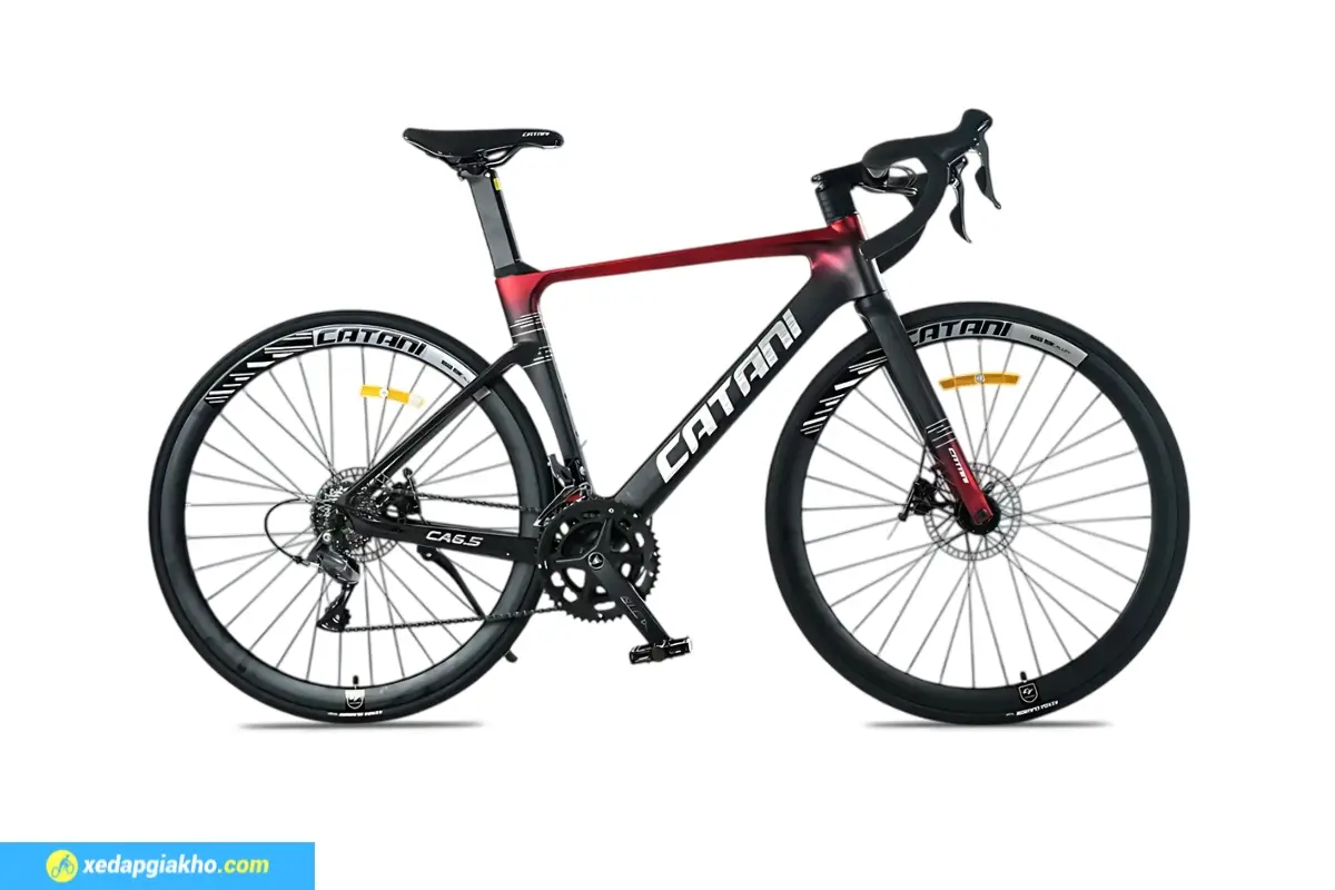 Xe Đạp Đua Catani 6.5 - Khung Nhôm, Shimano Claris 6 Xe Đạp Đua Catani 6.5 Màu Đen Đỏ