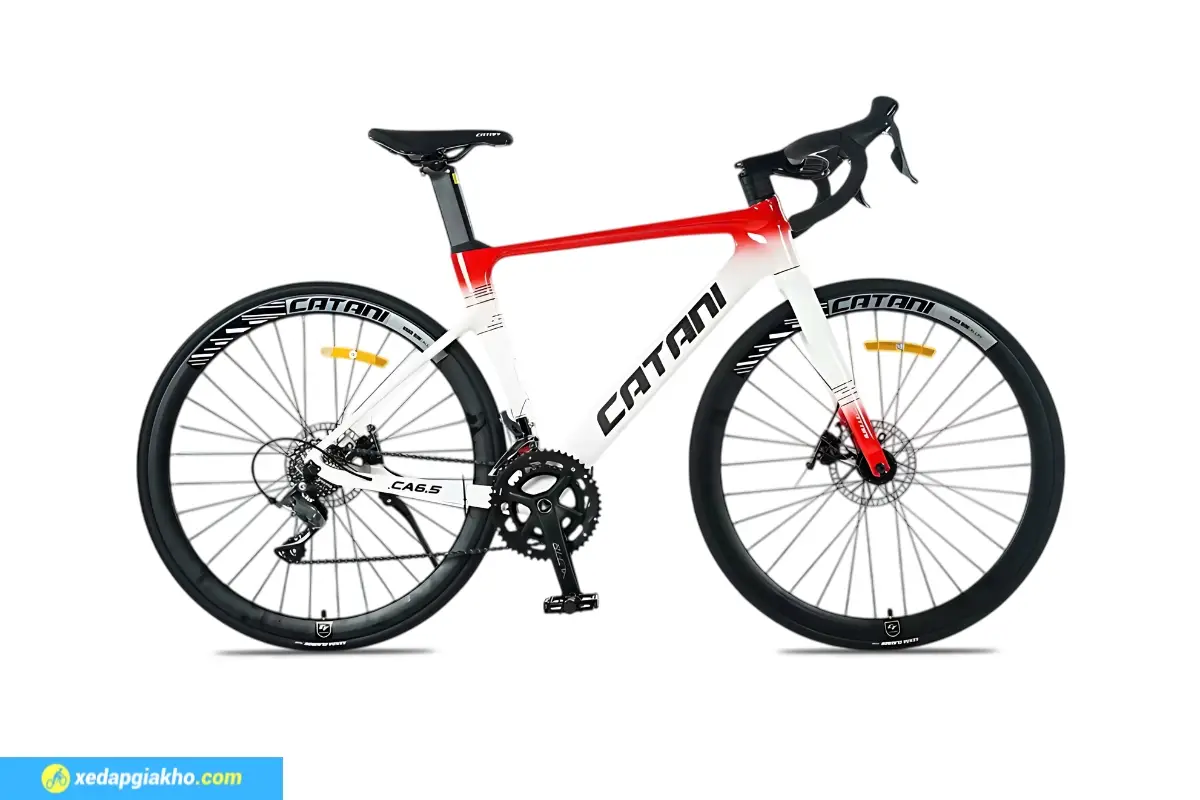 Xe Đạp Đua Catani 6.5 - Khung Nhôm, Shimano Claris 5 Xe Đạp Đua Catani 6.5 Màu Trắng Đỏ