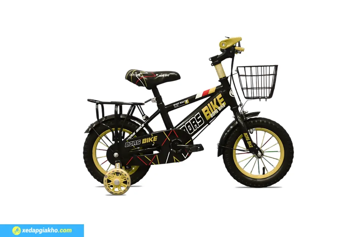 Xe Đạp Trẻ Em Bé Trai Bors Bike 12 Inch Màu Đen Vàng