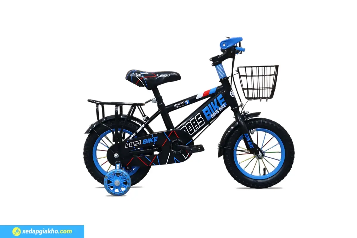 Xe Đạp Trẻ Em Bé Trai Bors Bike 12 Inch Màu Đen Xanh Dương