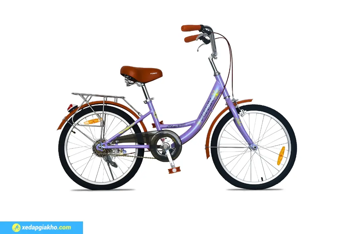 Xe đạp trẻ em bé gái Fornix ALS20 màu tím