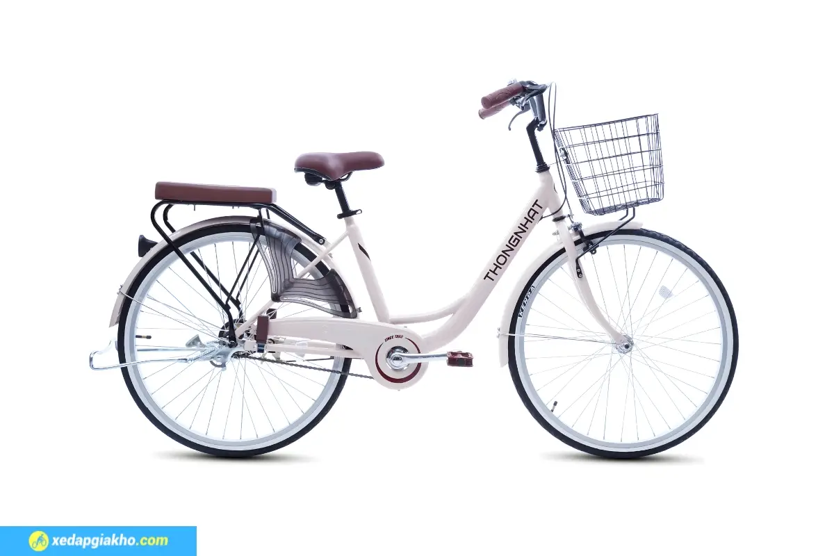 Xe Đạp Nữ Thống Nhất LD 26 Inch Màu Kem