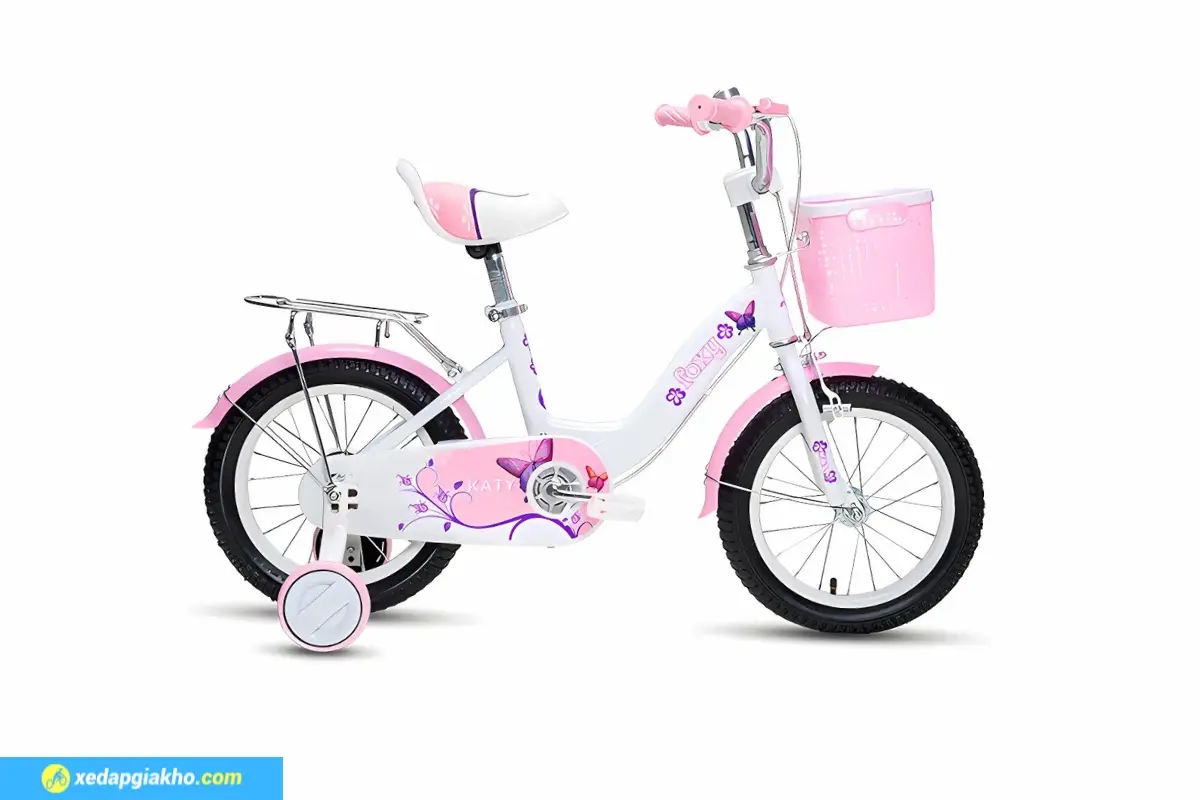 Xe Đạp Trẻ Em Bé Gái Foxy Katy 2 14 Inch màu trắng