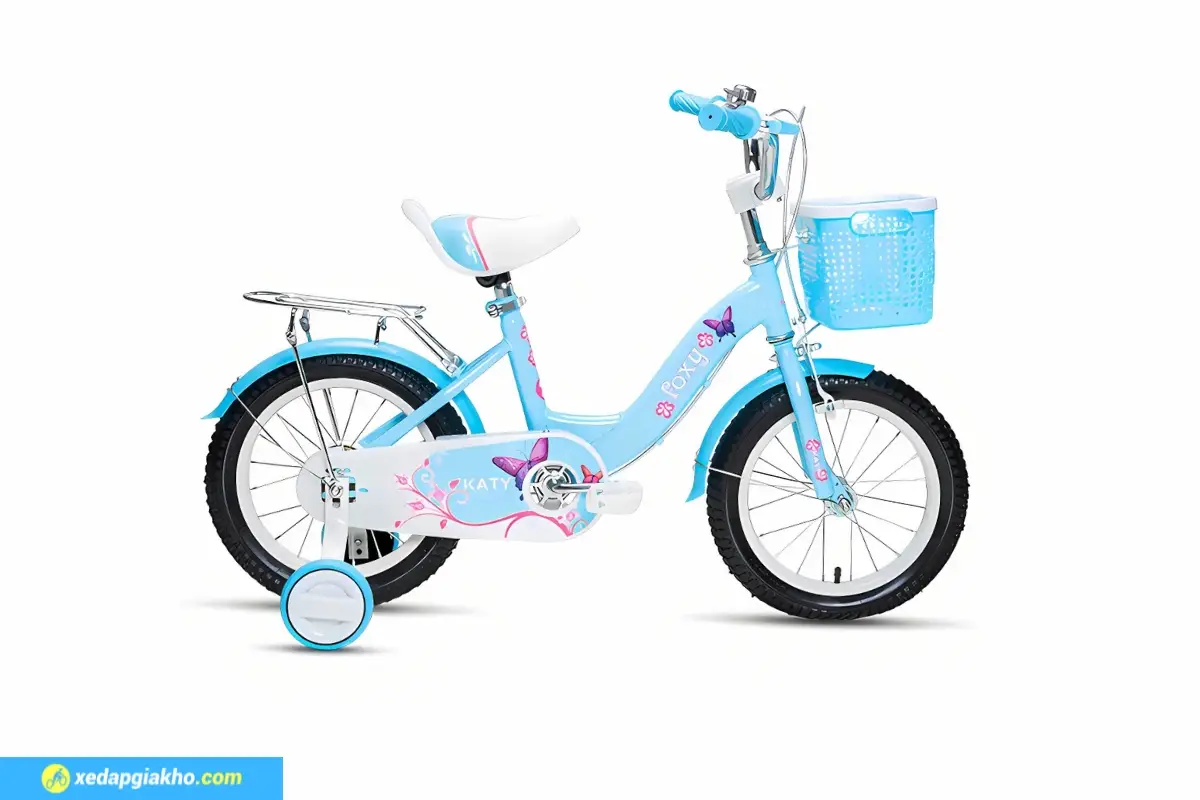 Xe Đạp Trẻ Em Bé Gái Foxy Katy 2 14 Inch màu xanh dương