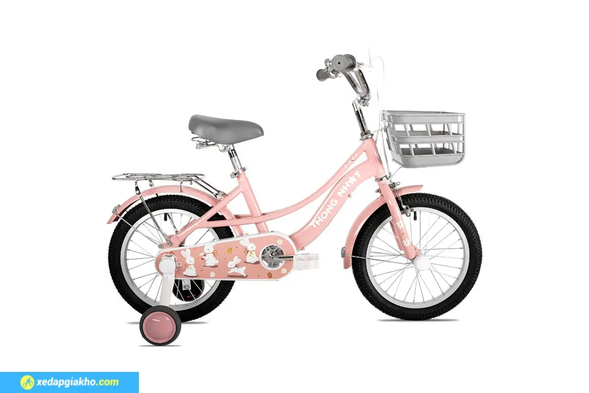 Xe Đạp Trẻ Em Bé Gái Thống Nhất Bunny 12 inch Hồng