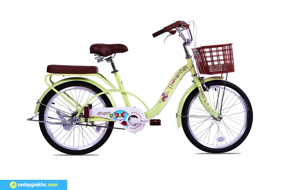 Xe Đạp Trẻ Em Bé Gái Thống Nhất Puppy 20 Inch Màu Xanh Lá