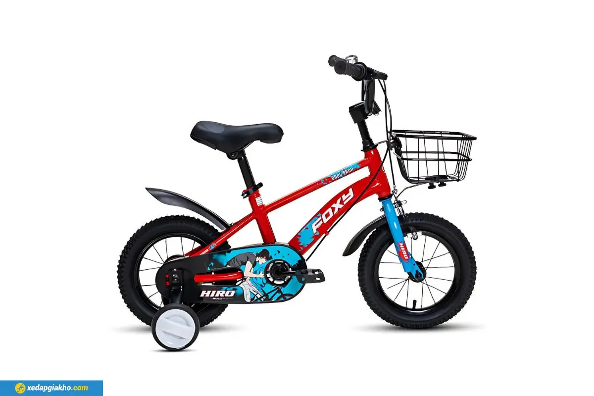 Xe Đạp Trẻ Em Bé Trai Foxy Hiro 1 12 Inch Đỏ Xanh Dương