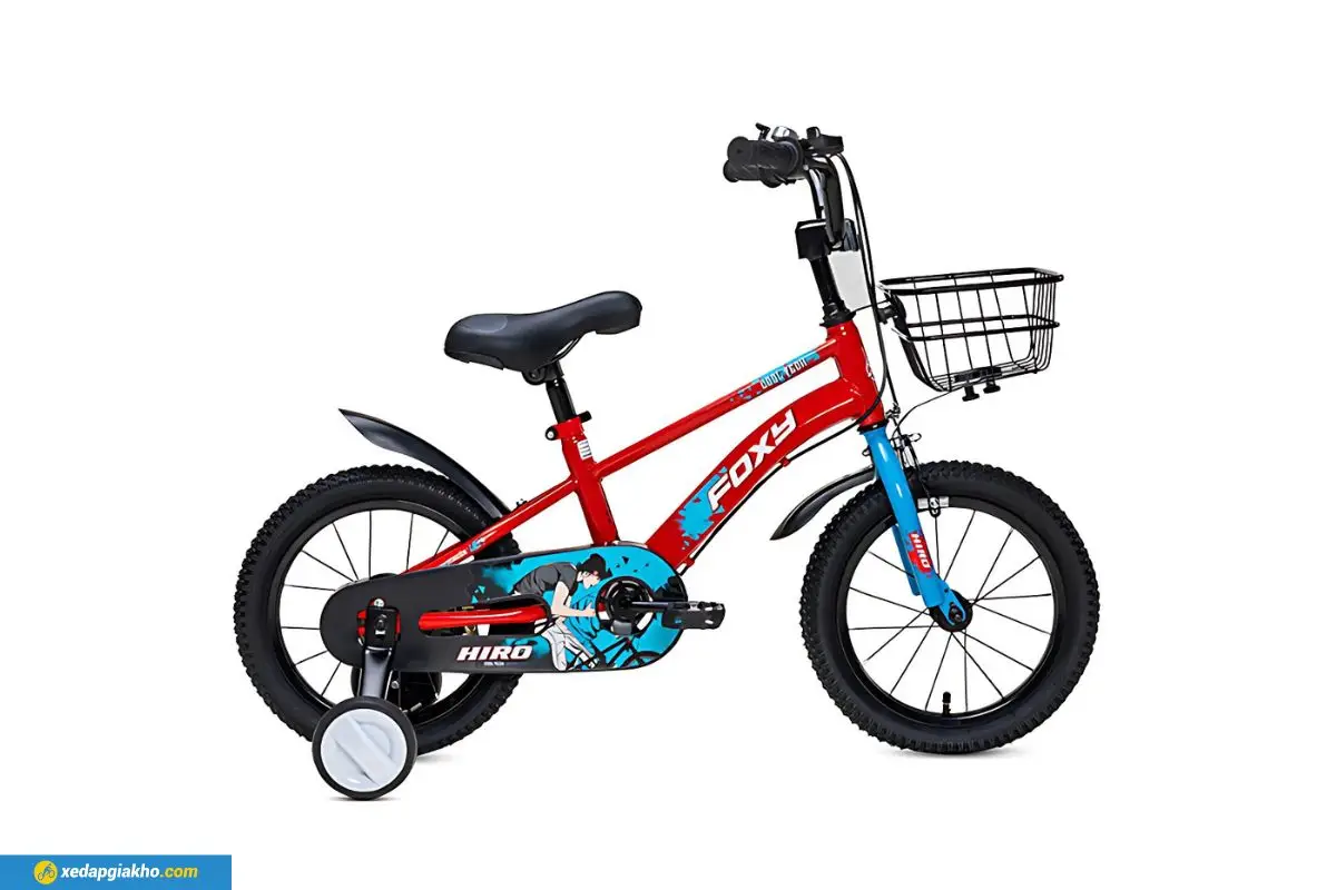 Xe Đạp Trẻ Em Bé Trai Foxy Hiro 2 14 Inch Đỏ Xanh Dương