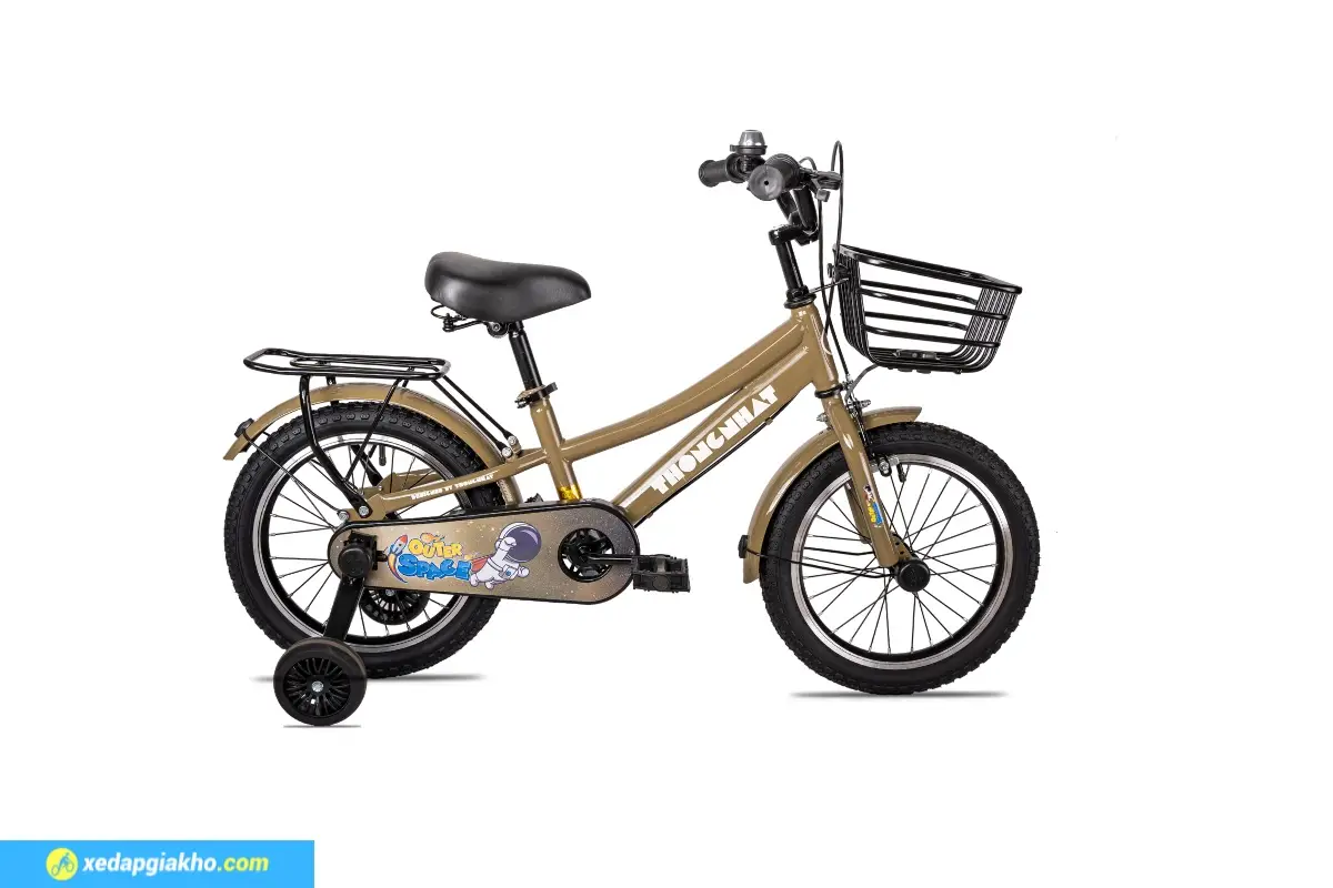 Xe đạp trẻ em bé trai Thống Nhất Space Boy 12 Inch màu nâu