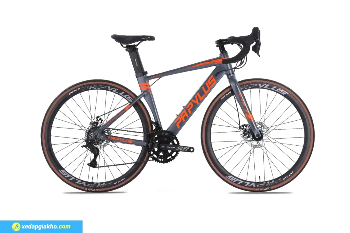Xe Đạp Đua Papyplus PR760 Màu Ghi Cam